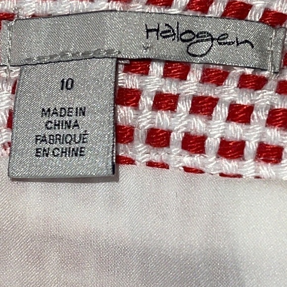 Halogen Red & White Gingham Print Pencil skirt Sz. 10 - Picture 12 of 14